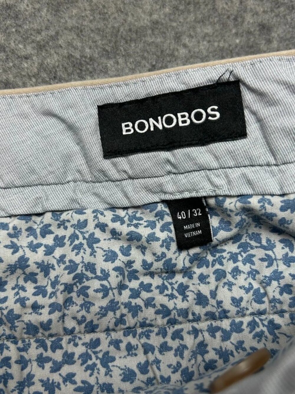 Bonobos Straight Chino Pants Mens 40x32 Light Beige Flat Front Preppy Comfort - Picture 6 of 16